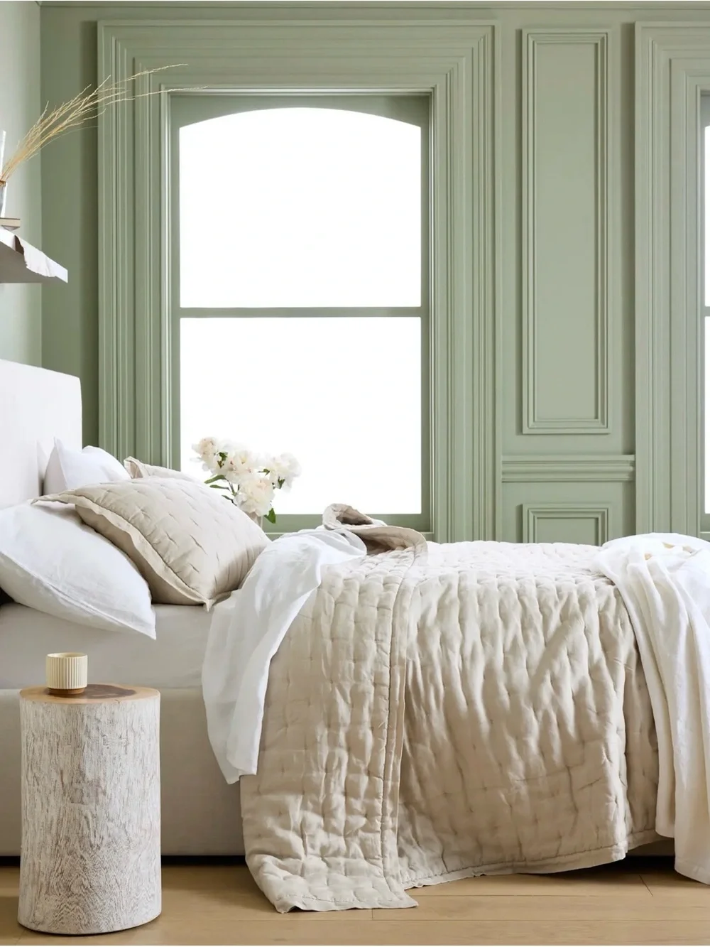 Quince European Linen Dream Quilt Set | Queen | Sand‎ | Includes Shams